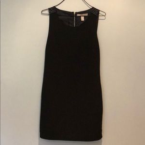 Beaded Accent Black Dress